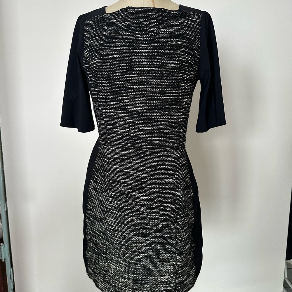 Tibi Black and Gray Long Sleeve Dress